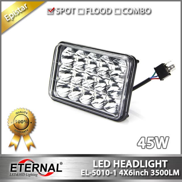 4x6in 45W led headlight kit truck headlight bulb hi low beam